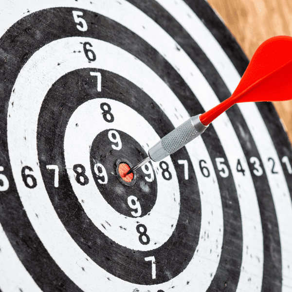 Bullseye on dartboard