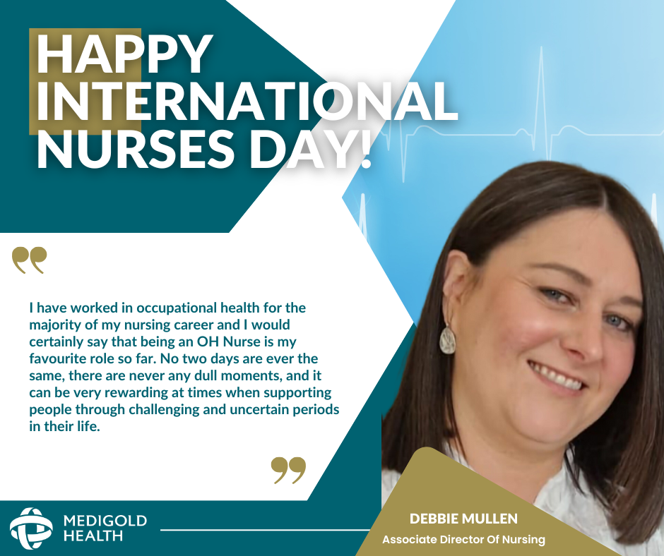 Debbie Mullen discussing her nurses experience for nurses day 