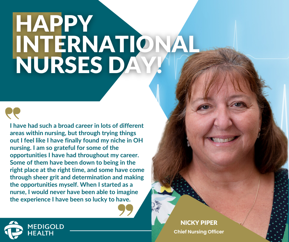 Nicky Piper discussing her nurses experience for Nurses Day 