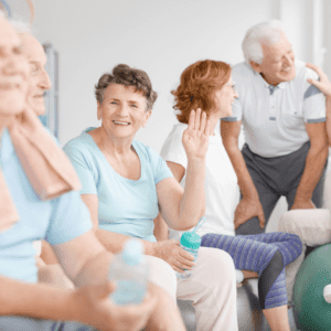 Older women waving 