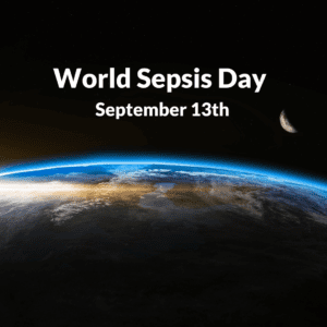 Image of the globe with heading World Sepsis Day September 13th